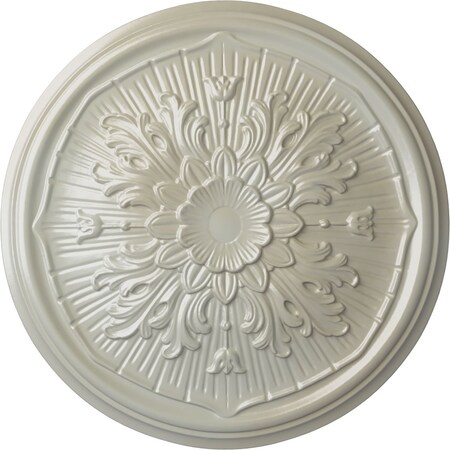 Ekena Millwork Luton Ceiling Medallion (Fits Canopies up to 1 1/8"), Hand-Painted Flash Blue, 15 3/4"OD x 5/8"P CM16LUFBS
